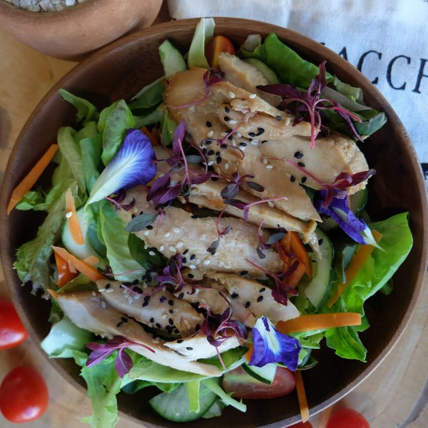 Roasted Free-Range Chicken Salad with Teriyaki Dressing